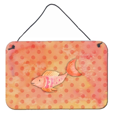 Carolines Treasures Orange Fish Watercolor Wall or Door Hanging Prints BB7387DS812